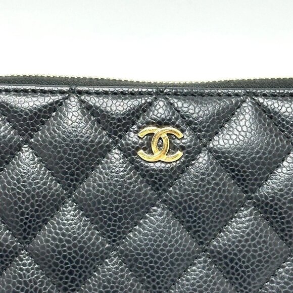 CHANEL A50097 CC Mark Matelasse Long Wallet Caviar Leather Black/GoldHardware - Picture 5 of 16